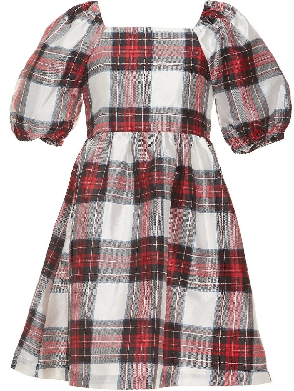 NWT Copper KeyBig Girls Puff Sleeve Plaid Dress Medium 8/10